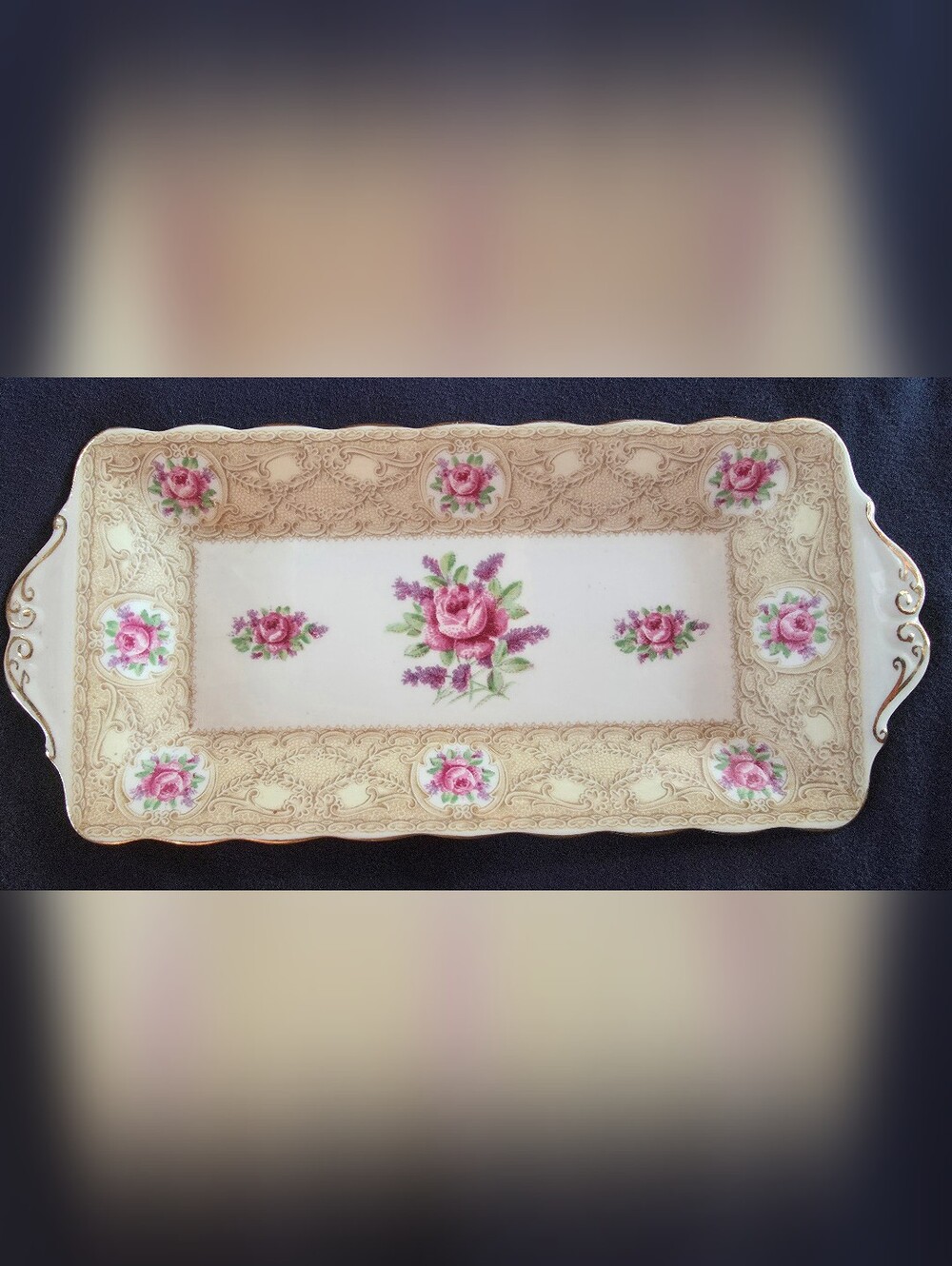 Vintage Royal Albert Devonshire Lace 11” Oblong Serving Tray England